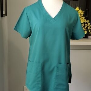 GRAYS ANATOMY SCRUB TOP. size large in a lovely shade of green. Good used cond